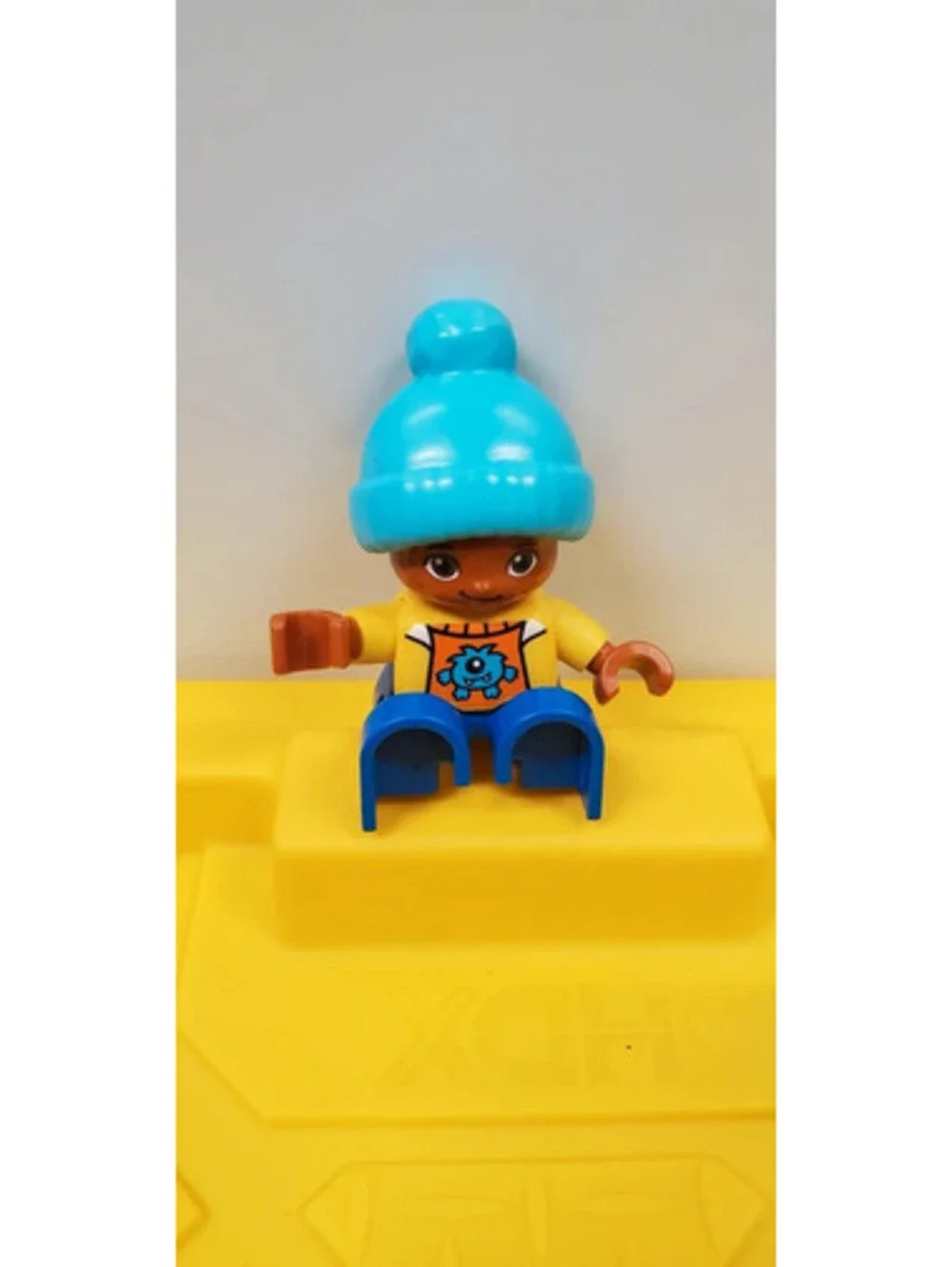 Lego Duplo Figure Child Blue Beanie Hat Monster Shirt Toddler Figure